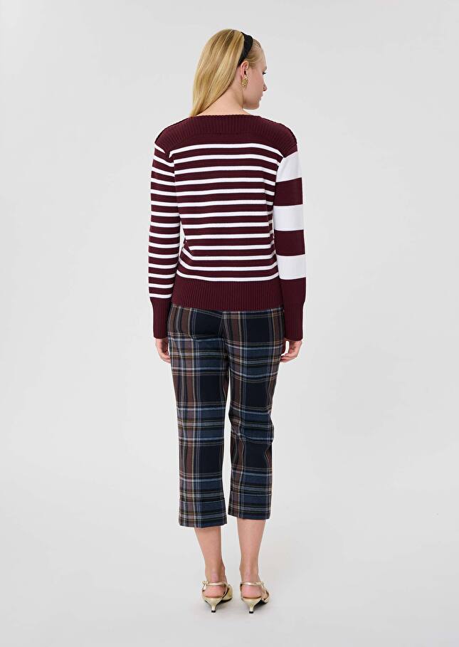 Burgundy stripped wool sweater Poetesse Burgundy TARA JARMON US