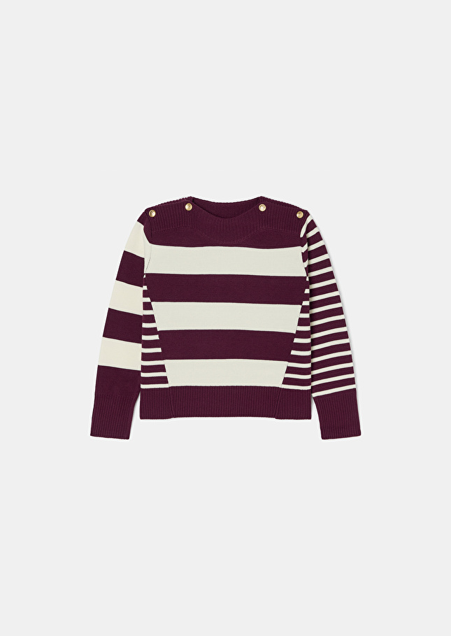 Burgundy stripped wool sweater Poetesse Burgundy TARA JARMON US
