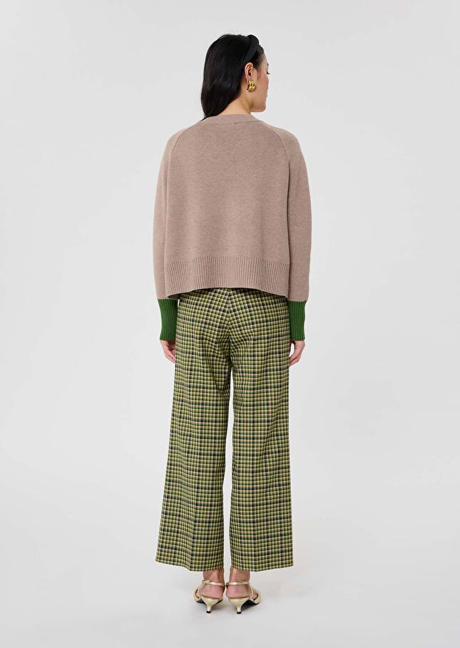 Brown wool sweater Promesse Nut brown TARA JARMON US