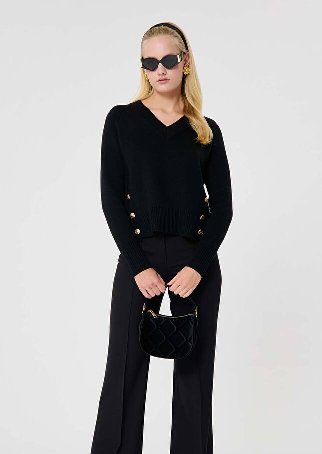 Black wool sweater Promesse Black TARA JARMON US