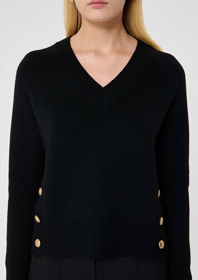 Black wool sweater Promesse Black TARA JARMON US