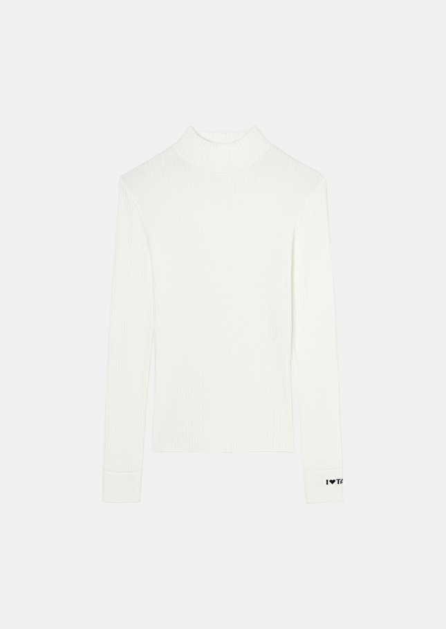 Ecru ribbed sweater Prudie Off-white TARA JARMON US