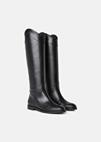Black leather boots