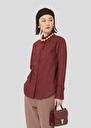Burgundy poplin shirt Clarisse Burgundy, Night, White TARA JARMON US