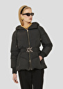 Matte black down jacket Dina Black, Champagne TARA JARMON US
