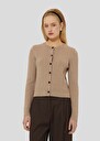 Brown merino wool cardigan Gaspard Nut brown TARA JARMON US