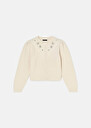 Ecru cardigan in merino wool Gustave Cactus, Off-white TARA JARMON US