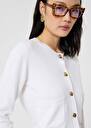 Ecru wool cardigan Gyslain Black, Gray grey, Off-white TARA JARMON US