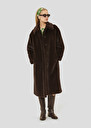 Brown faux fur coat Melrand Chocolate TARA JARMON US