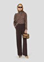 Brown crepe pants Parigi Chocolate TARA JARMON US