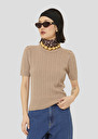 Brown merino wool sweater Priyanka Almond, Nut brown TARA JARMON US