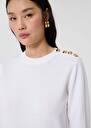 Ecru wool sweater Prunette Black, Gray grey, Off-white TARA JARMON US