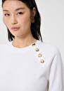 Ecru wool sweater Pastelle Black, Gray grey, Off-white TARA JARMON US