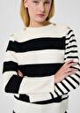 Ecru stripped wool sweater Poetesse Off-white TARA JARMON US