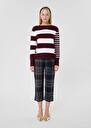 Burgundy stripped wool sweater Poetesse Burgundy, Off-white TARA JARMON US
