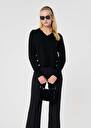 Black wool sweater Promesse Black, Nut brown TARA JARMON US