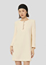 Ecru crepe dress Rosario Black, Off-white TARA JARMON US
