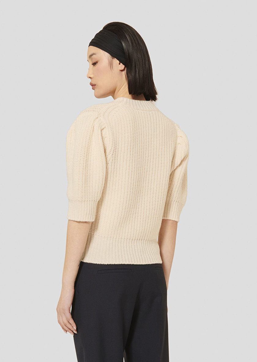 Ecru sweater in merinos wool Psyche Off-white TARA JARMON US