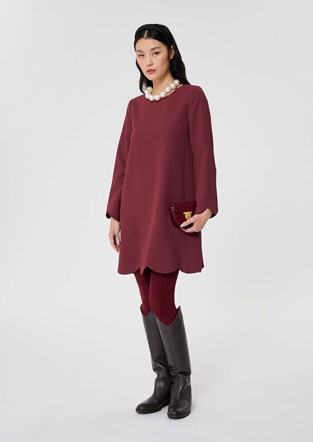 Burgundy crepe dress Ruoda Burgundy TARA JARMON US