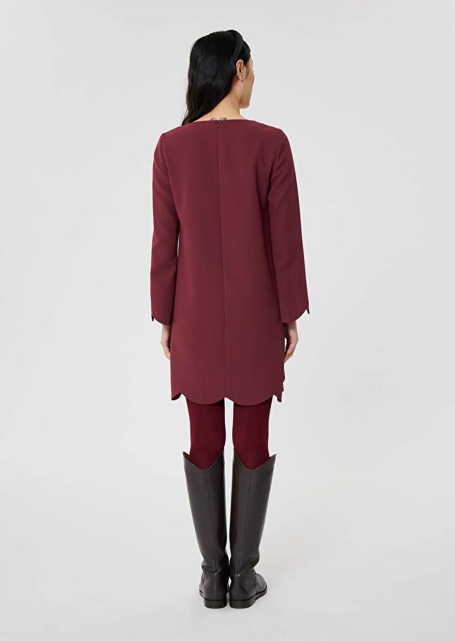 Burgundy crepe dress Ruoda Burgundy TARA JARMON US