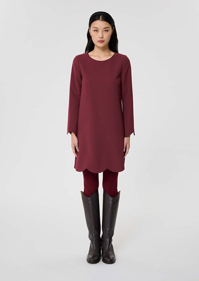 Burgundy crepe dress Ruoda Burgundy TARA JARMON US
