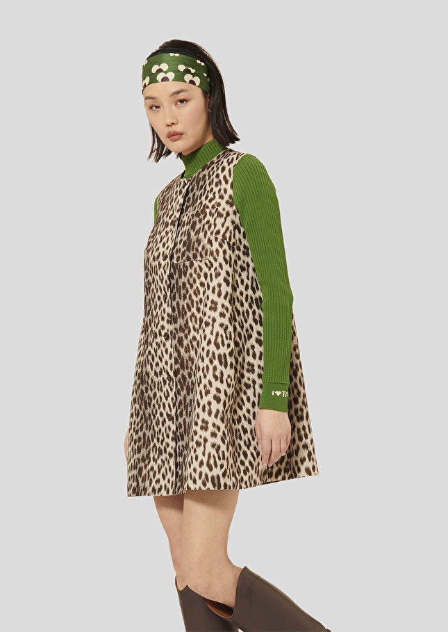 Brown leopard printed dress Remma Chocolate TARA JARMON US