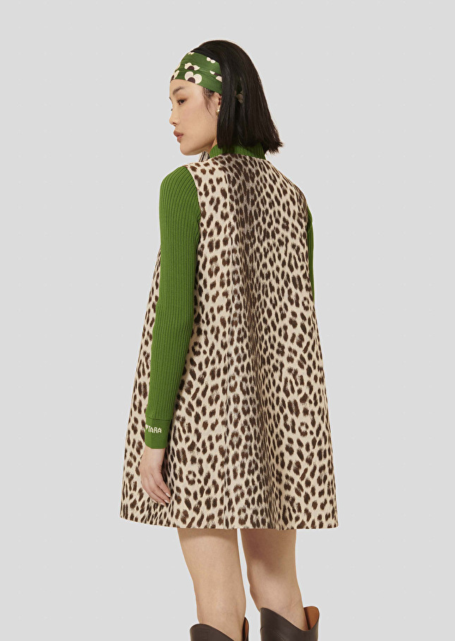 Brown leopard printed dress Remma Chocolate TARA JARMON US