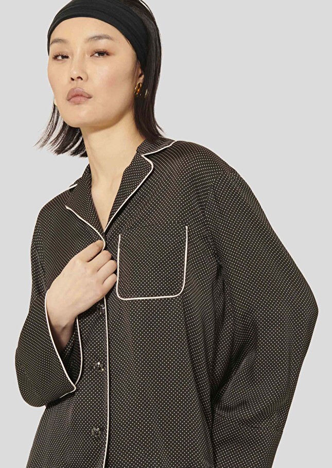 Black polka-dot shirt Calvi Charcoal TARA JARMON US