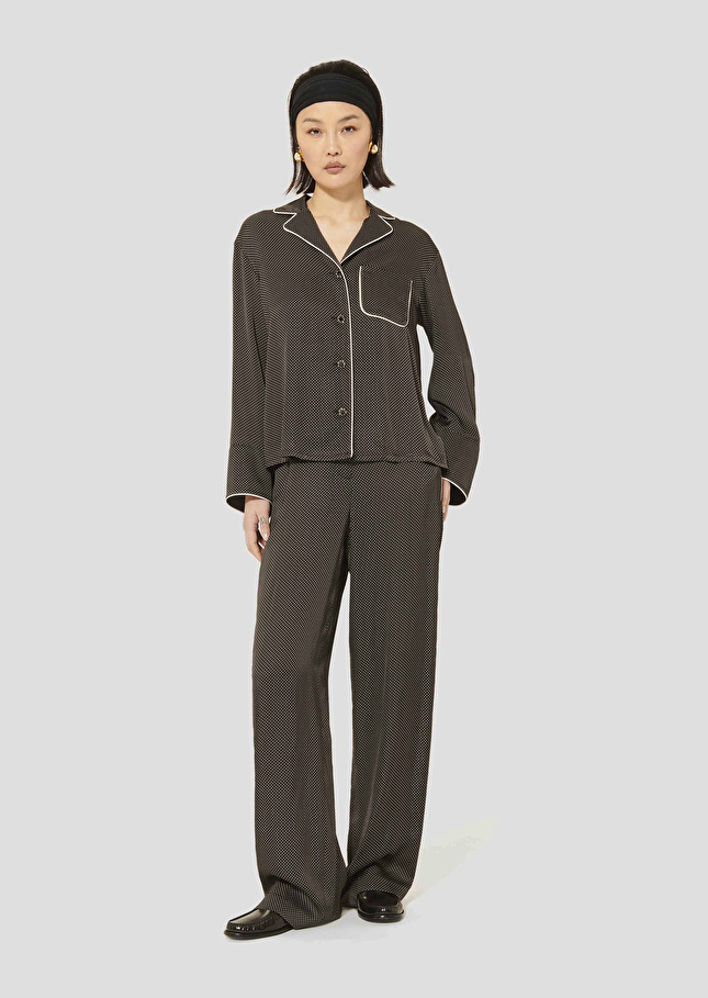 Black polka-dot shirt Calvi Charcoal TARA JARMON US