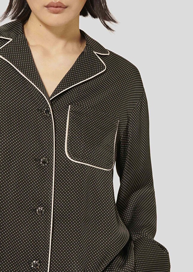 Black polka-dot shirt Calvi Charcoal TARA JARMON US