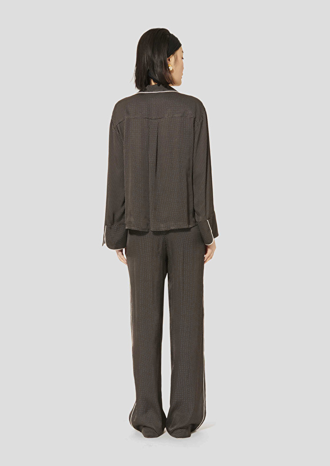 Black polka-dot shirt Calvi Charcoal TARA JARMON US