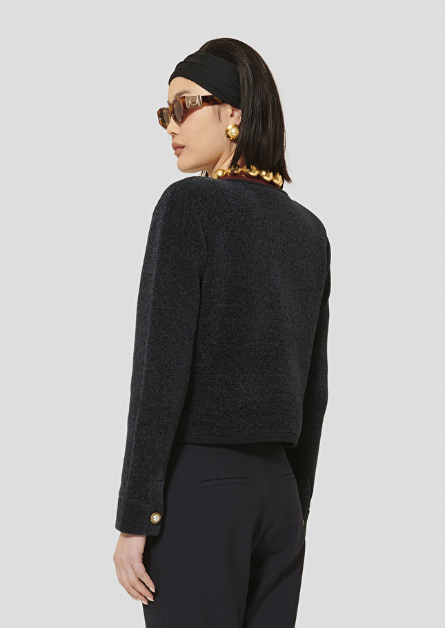 Midnight blue compact knit cardigan Guest Night TARA JARMON US