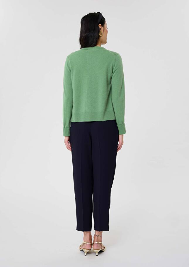 Green cashmere cardigan Guido Almond TARA JARMON US