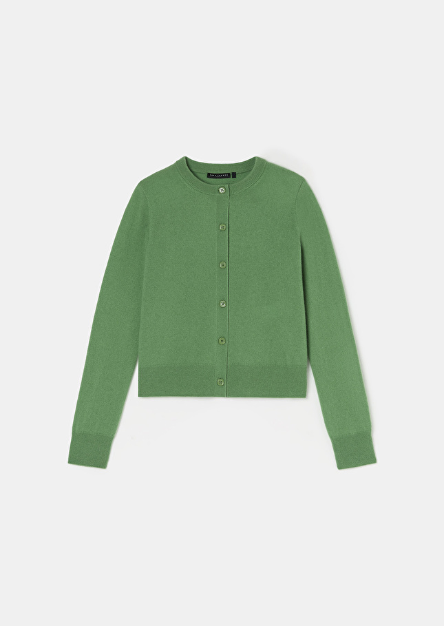 Green cashmere cardigan Guido Almond TARA JARMON US