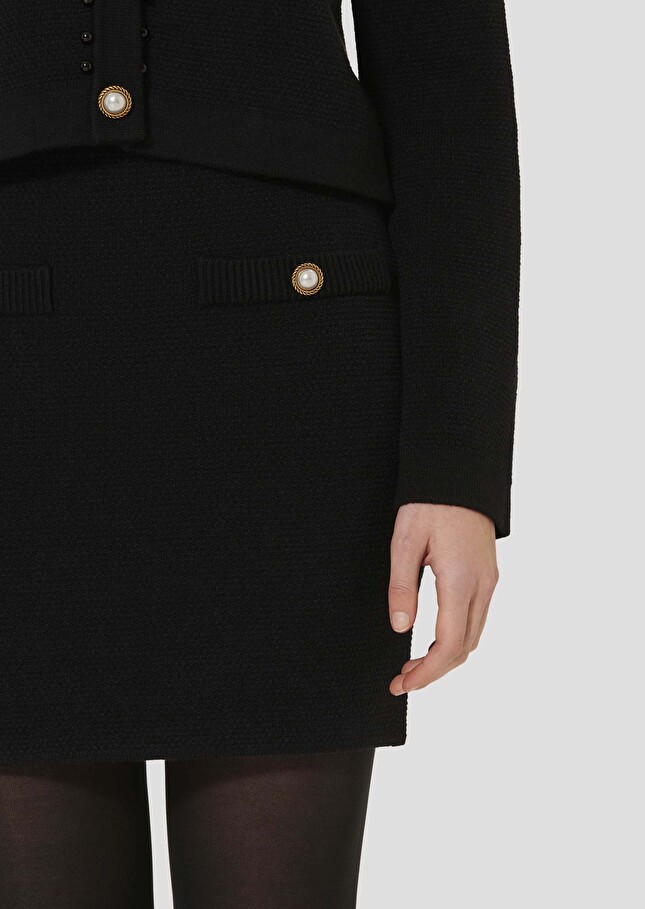 Black knitted skirt Jelka Charcoal TARA JARMON US