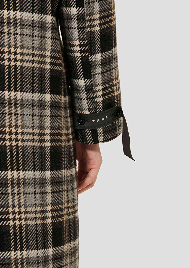 Grey tartan coat Marcel Grey TARA JARMON US