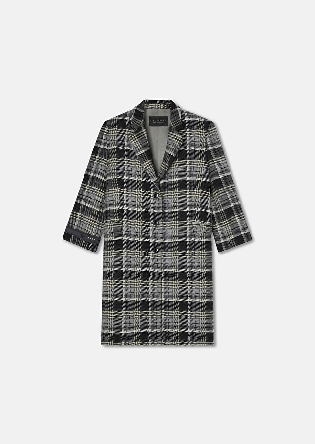 Grey tartan coat Marcel Grey TARA JARMON US