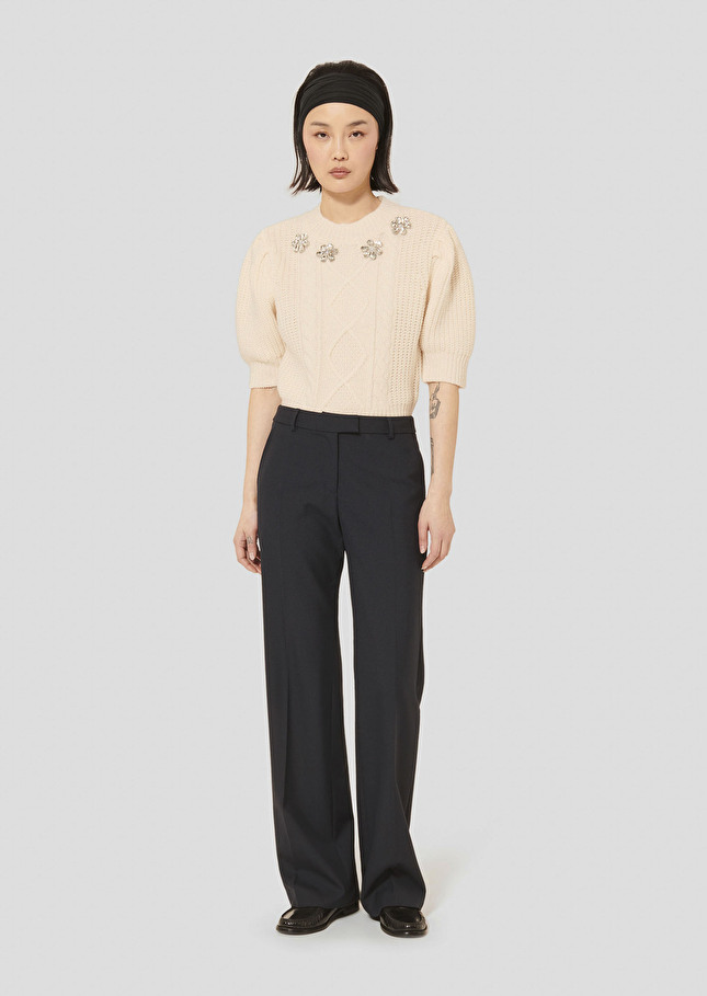 Midnight blue flannel pants Primero Night TARA JARMON US