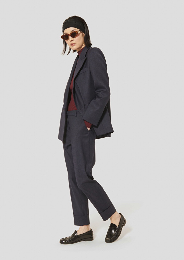 Midnight blue flannel pants Philippa Night TARA JARMON US