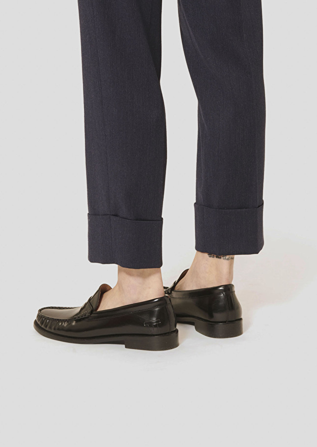 Midnight blue flannel pants Philippa Night TARA JARMON US