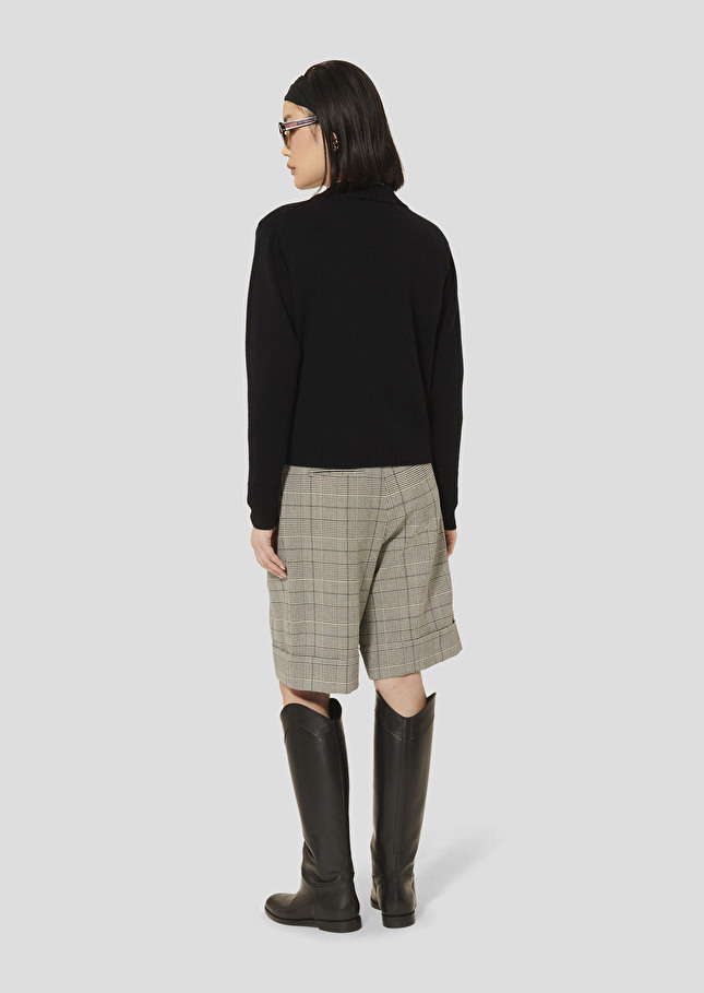 Black sweater in alpaca and merinos wool Prisca Charcoal TARA JARMON US