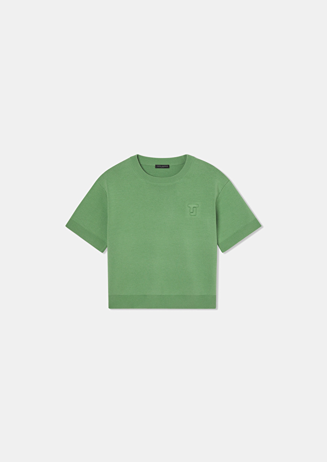 Green merino wool sweater Pamelia Almond TARA JARMON US