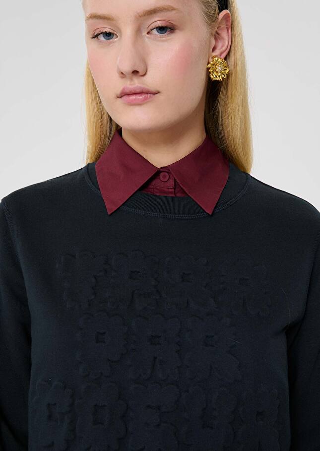 Midnight blue cotton sweater Presto Night TARA JARMON US