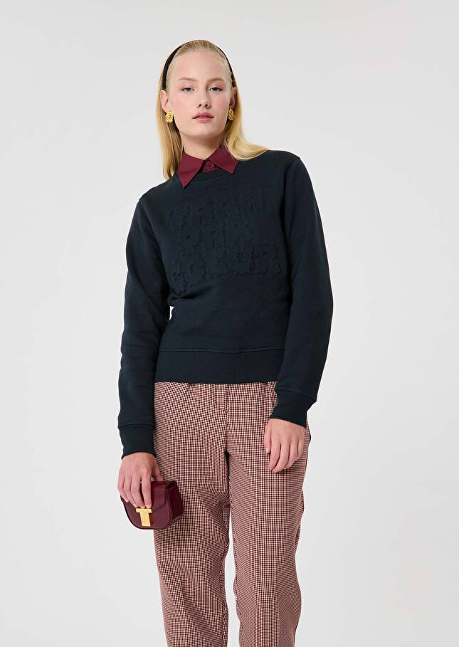 Midnight blue cotton sweater Presto Night TARA JARMON US