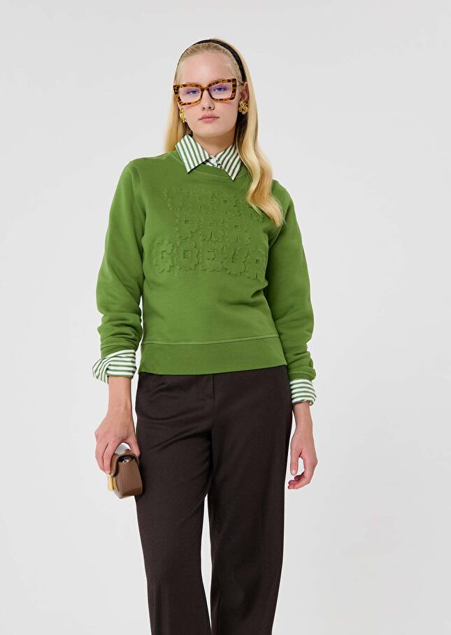 Green cotton sweater Presto Cactus TARA JARMON US