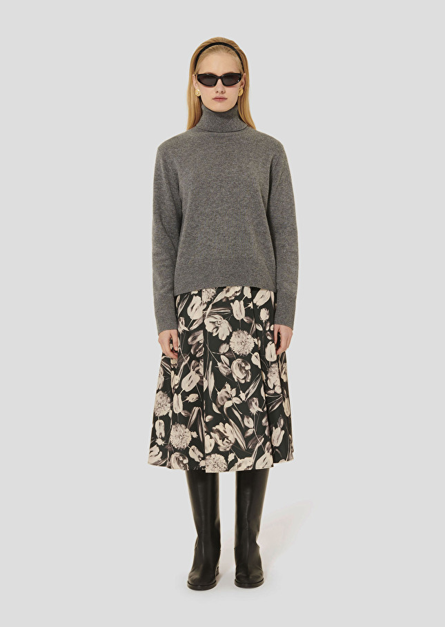Grey sweater in alpaca and merinos wool Palia Gray grey TARA JARMON US