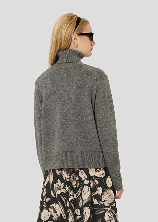 Grey sweater in alpaca and merinos wool Palia Gray grey TARA JARMON US