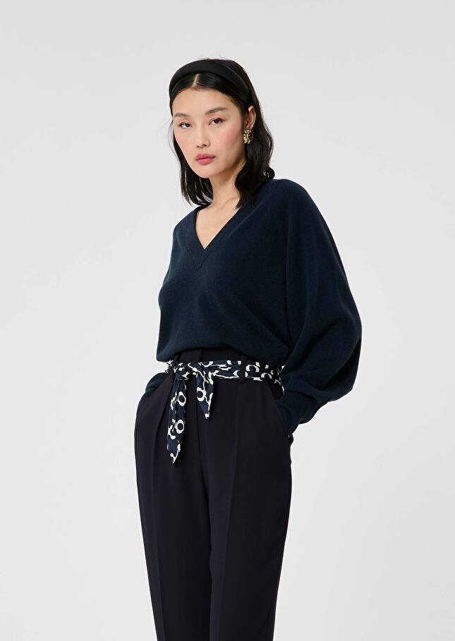 Midnight blue cashmere sweater Paz Night TARA JARMON US