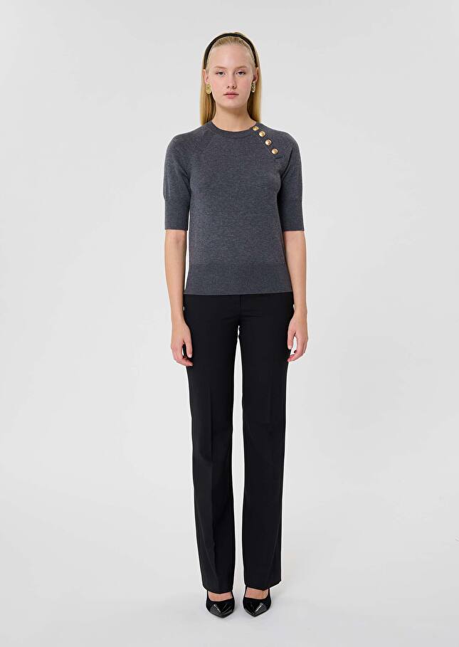 Grey wool sweater Pastelle Gray grey TARA JARMON US