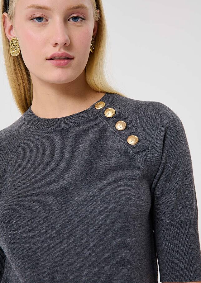 Grey wool sweater Pastelle Gray grey TARA JARMON US